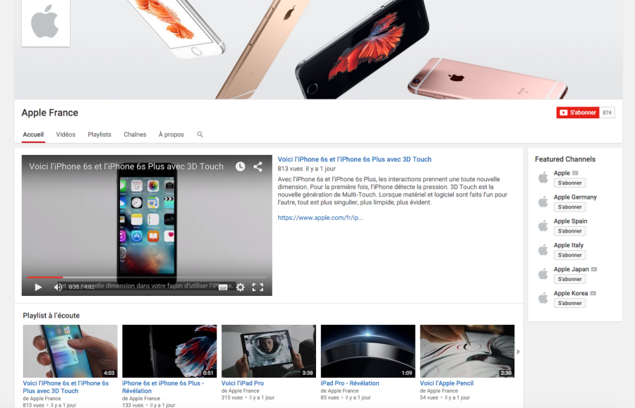 Apple ouvre une chaine Youtube réservée au marché français