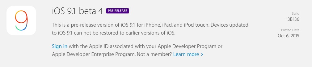 iOS 9.1 Beta 4