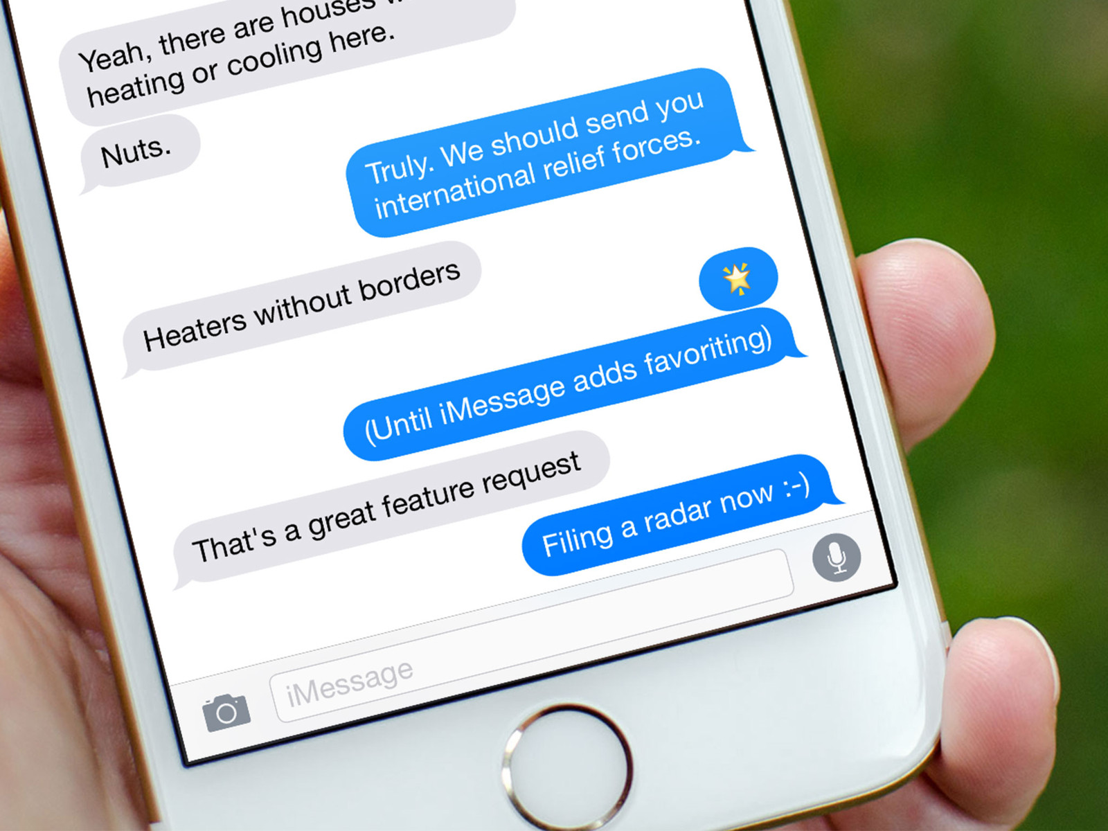 Rôle de la messagerie SMS avec un iPhone